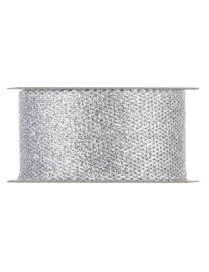 GLITTER MESH SILVER RIBBON mm38x15m