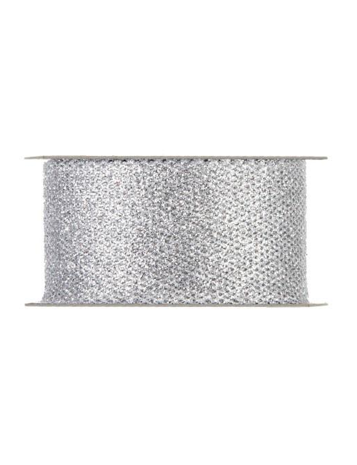 GLITTER MESH SILVER RIBBON mm38x15m