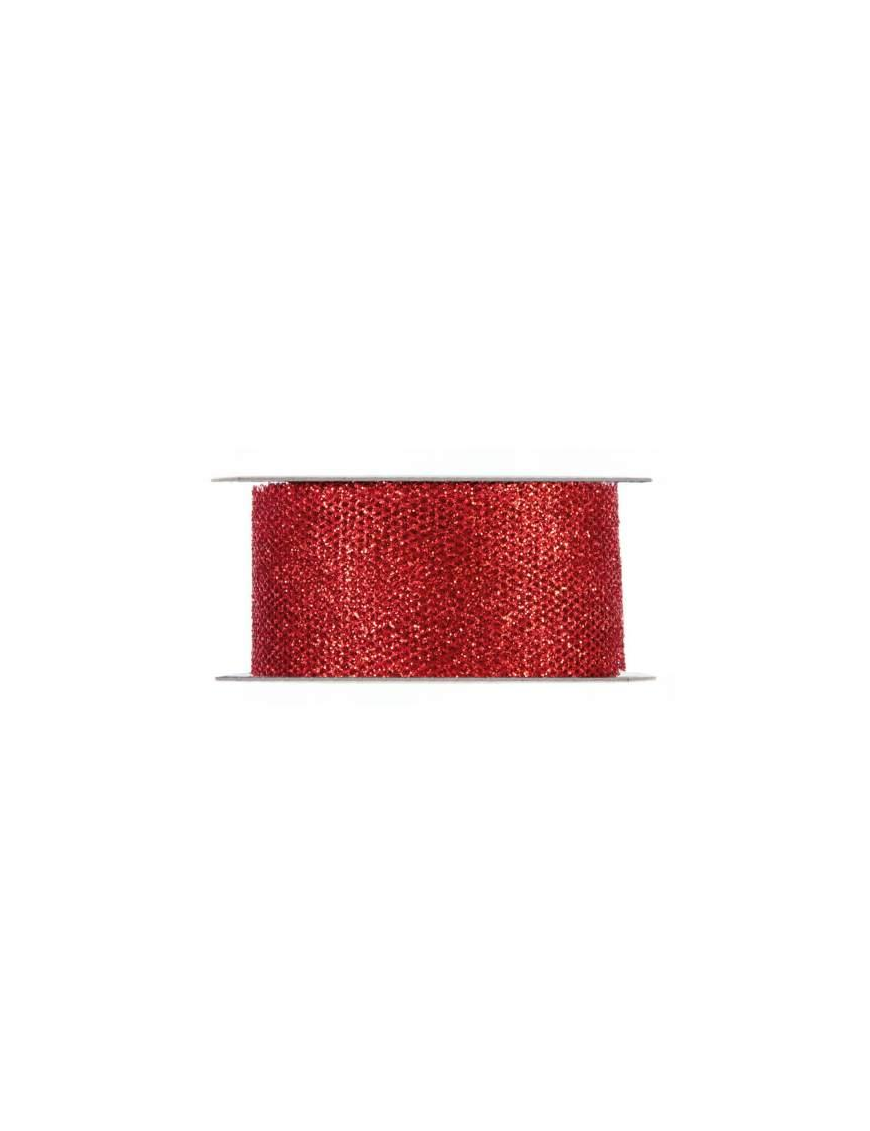 GLITTER MESH RED RIBBON mm38x15m