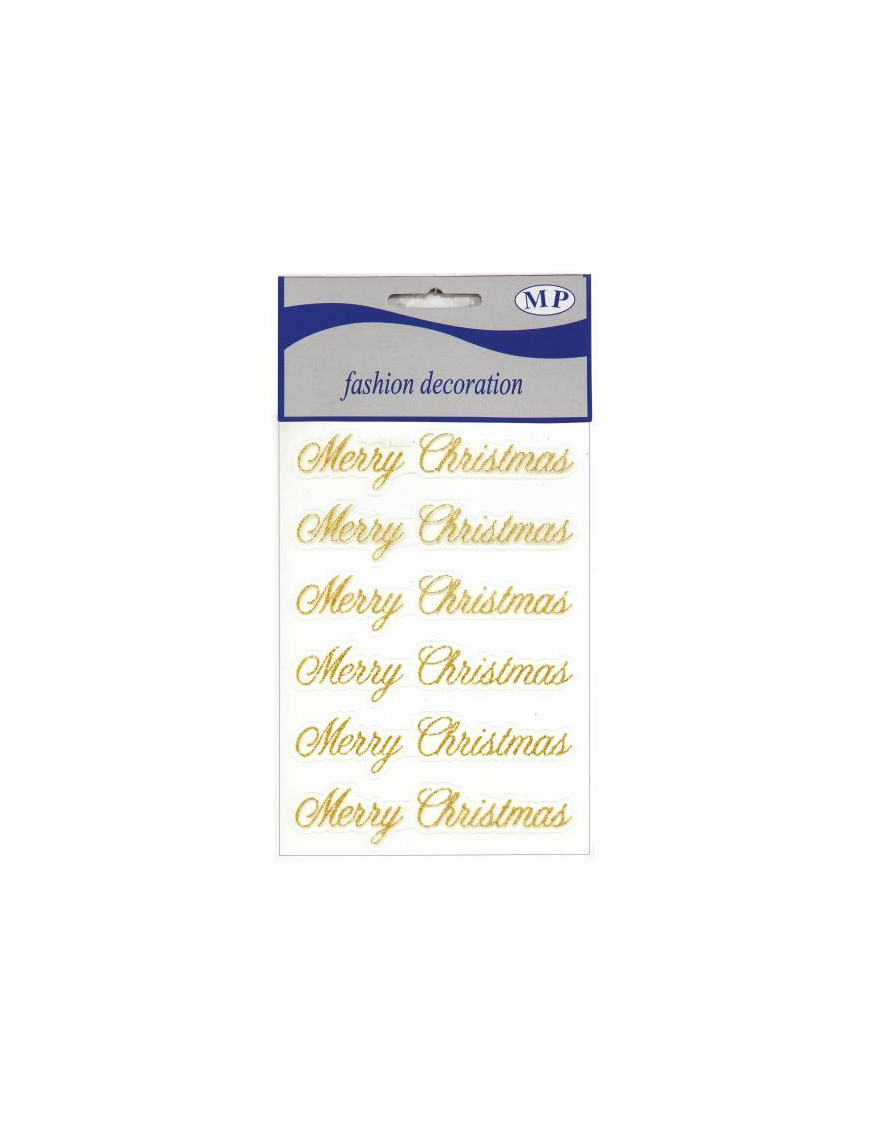 STICKERS MERRY CHRISTMAS GLITTERATO IN ORO
