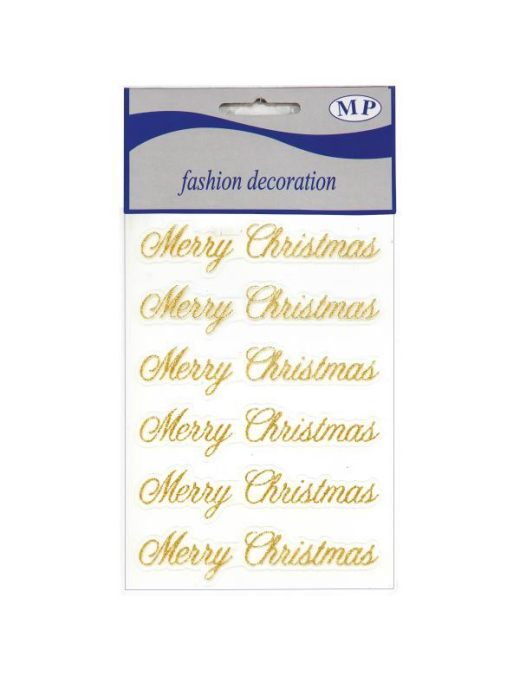 STICKERS MERRY CHRISTMAS GLITTERATO IN ORO