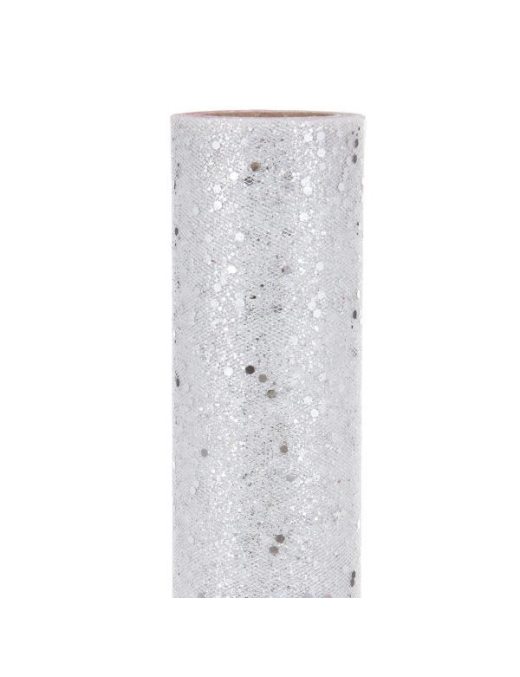 BRILLIANT TULLE ROTOLO ARGENTO cm70x9mt