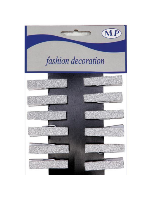SILVER PEGS 3.5cm 12 PIECES