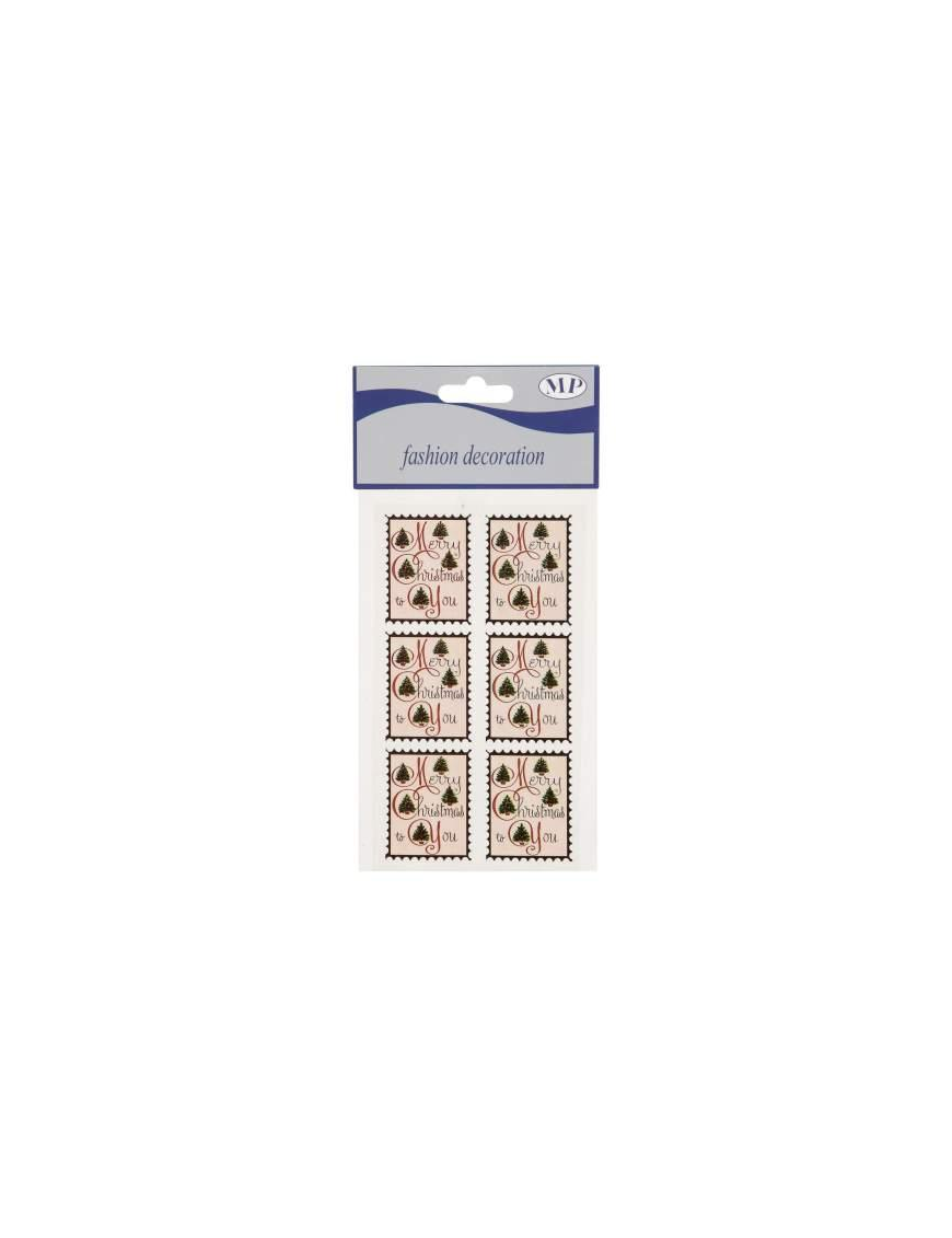 STICKERS MERRY XMAS 4,5x3,5cm 6 PEZZI
