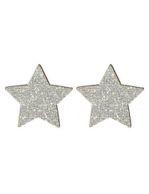 STICKERS WOOD STARS SILVER 16 PIECES