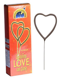 CANDELA MAGICA CUORE 17 CENTIMETRI 10 PEZZI