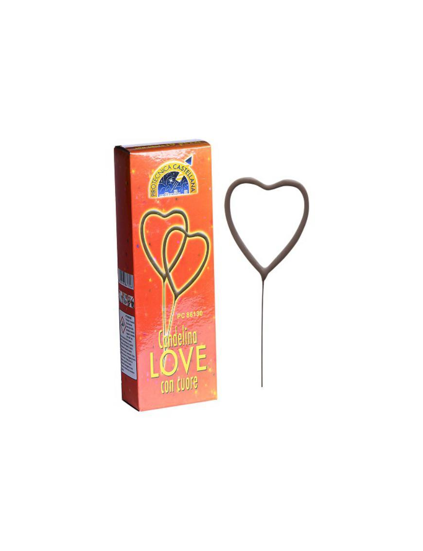 MAGIC CANDLE HEART 17 CENTIMETERS 10 PIECES