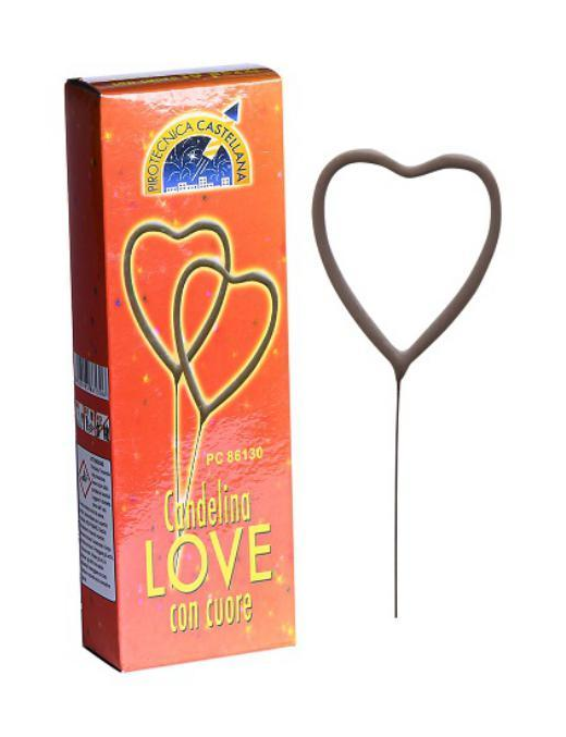 CANDELA MAGICA CUORE 17 CENTIMETRI 10 PEZZI