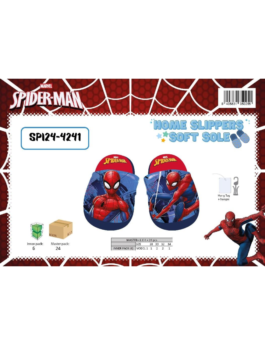 SPIDERMAN PANTOFOLE 6PAIA 28/34