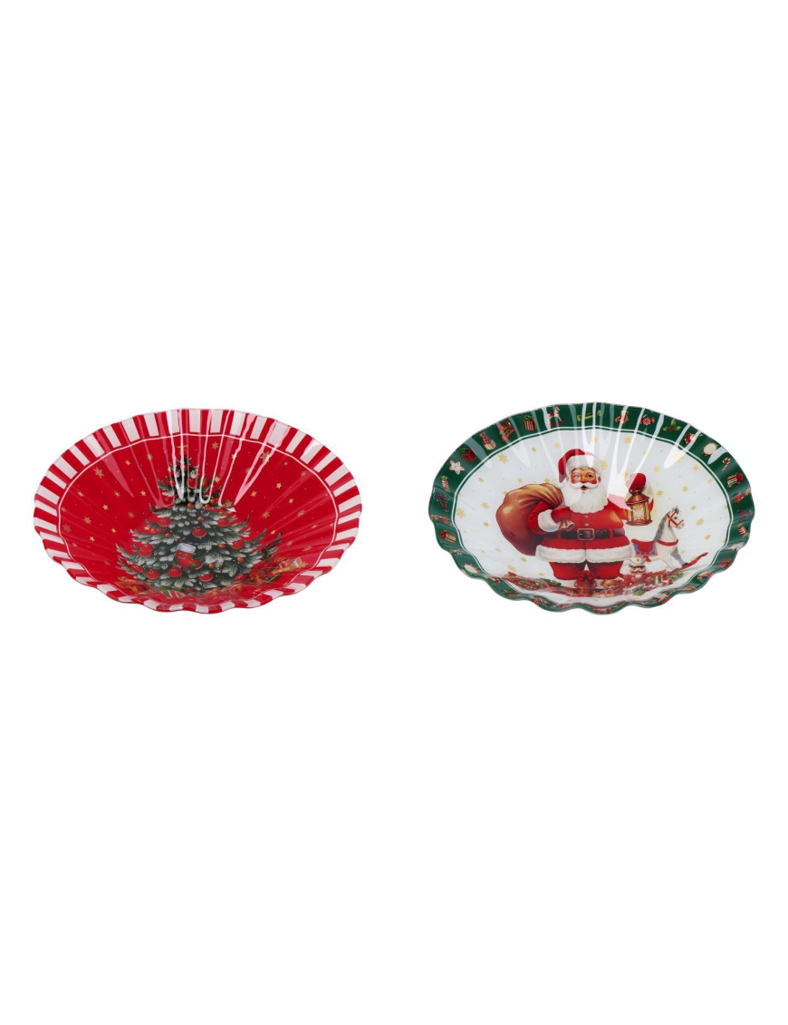 GLASS LINE CHRISTMAS BOWL 28cm
