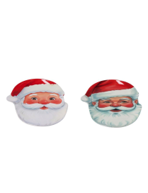 L.XMAS MELAM. VASSOIO VISO BABBO 22x28cm