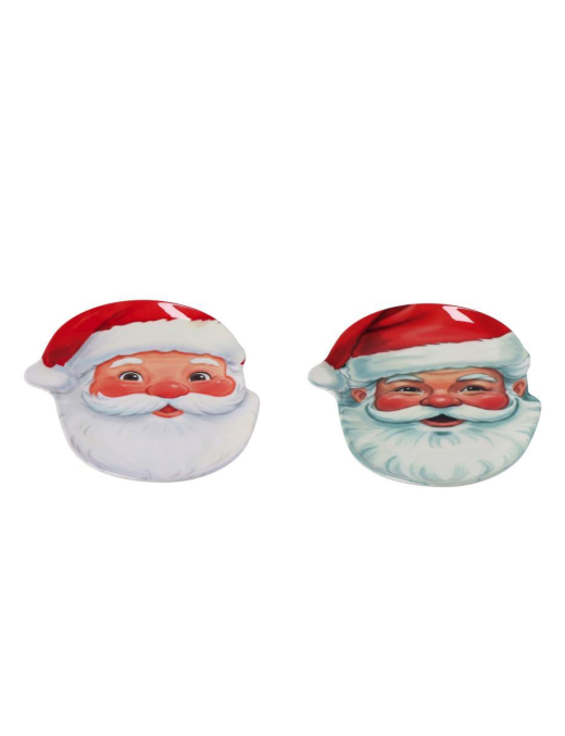 L.XMAS MELAM. VASSOIO VISO BABBO 22x28cm