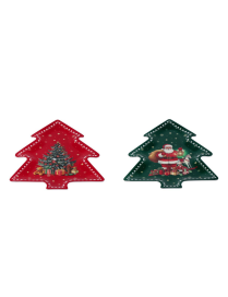 L.XMAS MEL. VASSOIO ALBERO 28x36cm