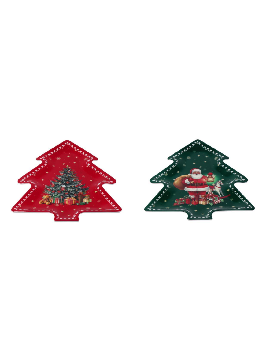 L.XMAS MEL. VASSOIO ALBERO 28x36cm