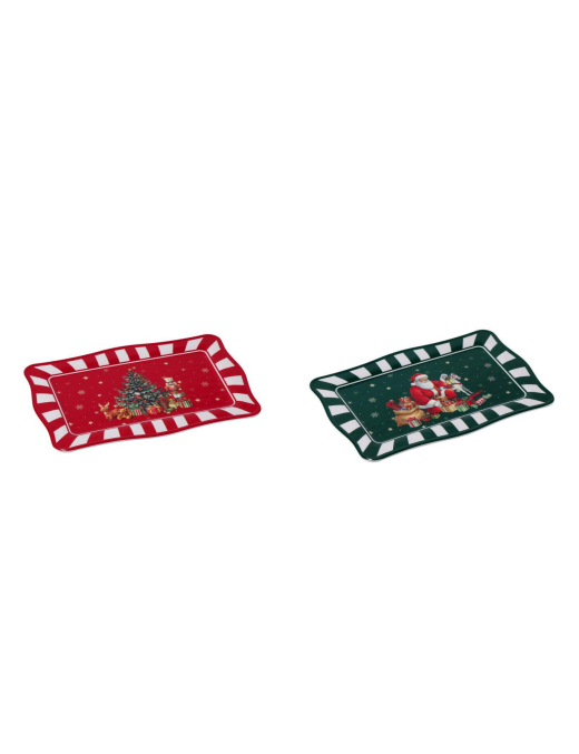L.XMAS MEL. VASSOIO RETT. 30x21cm 119664