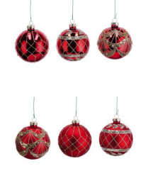LINEA VETRO SFERA ROSSA  8cm