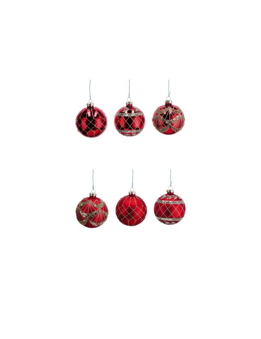 GLASS LINE RED SPHERE 8cm