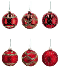 GLASS LINE RED SPHERE 10cm