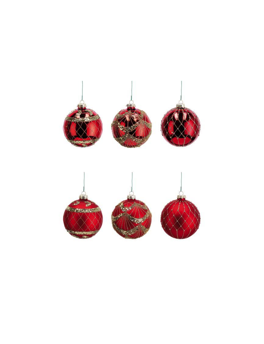 GLASS LINE RED SPHERE 10cm
