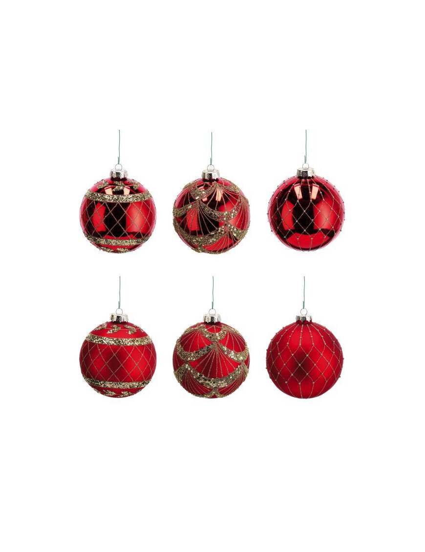 LINEA VETRO SFERA ROSSA 12cm
