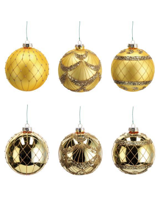 LINEA VETRO SFERA ORO  12cm