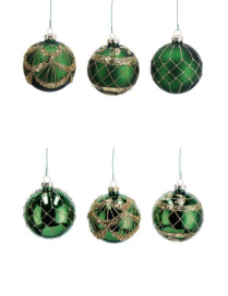 GLASS LINE GREEN SPHERE 8cm