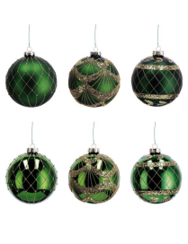 GLASS LINE GREEN SPHERE 12cm