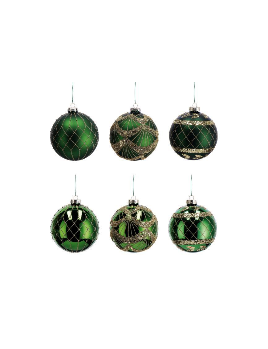 GLASS LINE GREEN SPHERE 12cm
