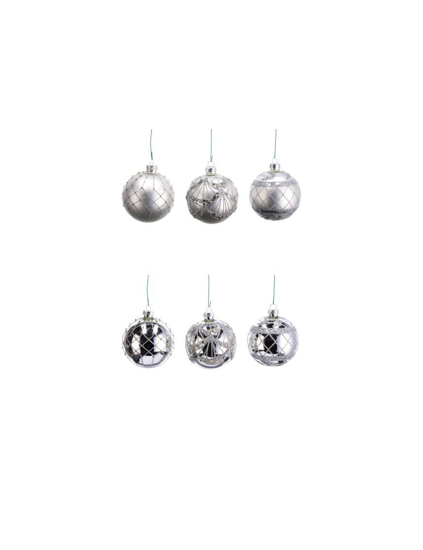 LINEA VETRO SFERA ARGENTO  8cm