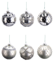 LINEA VETRO SFERA ARGENTO 10cm