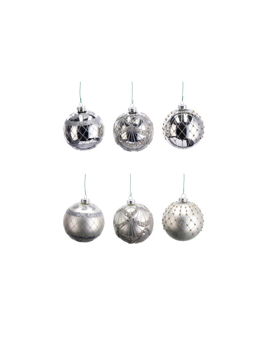 GLASS LINE SILVER SPHERE 10cm