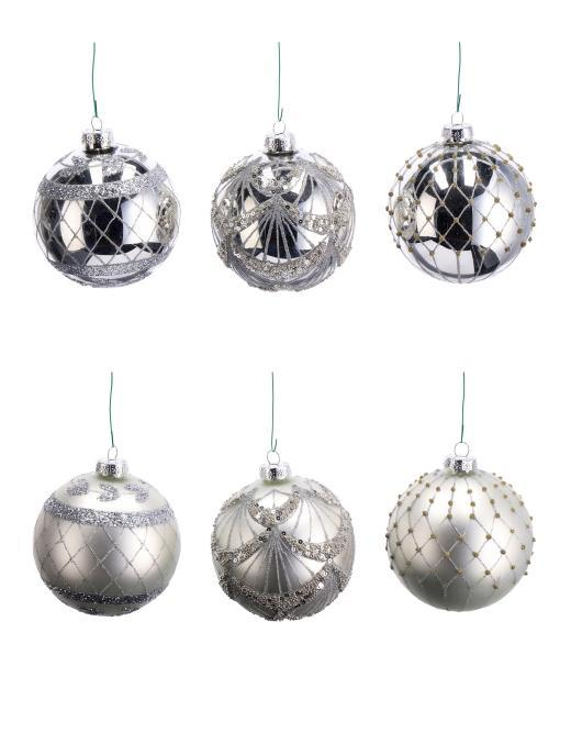 LINEA VETRO SFERA ARGENTO 10cm
