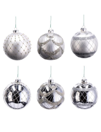 LINEA VETRO SFERA ARGENTO 12cm