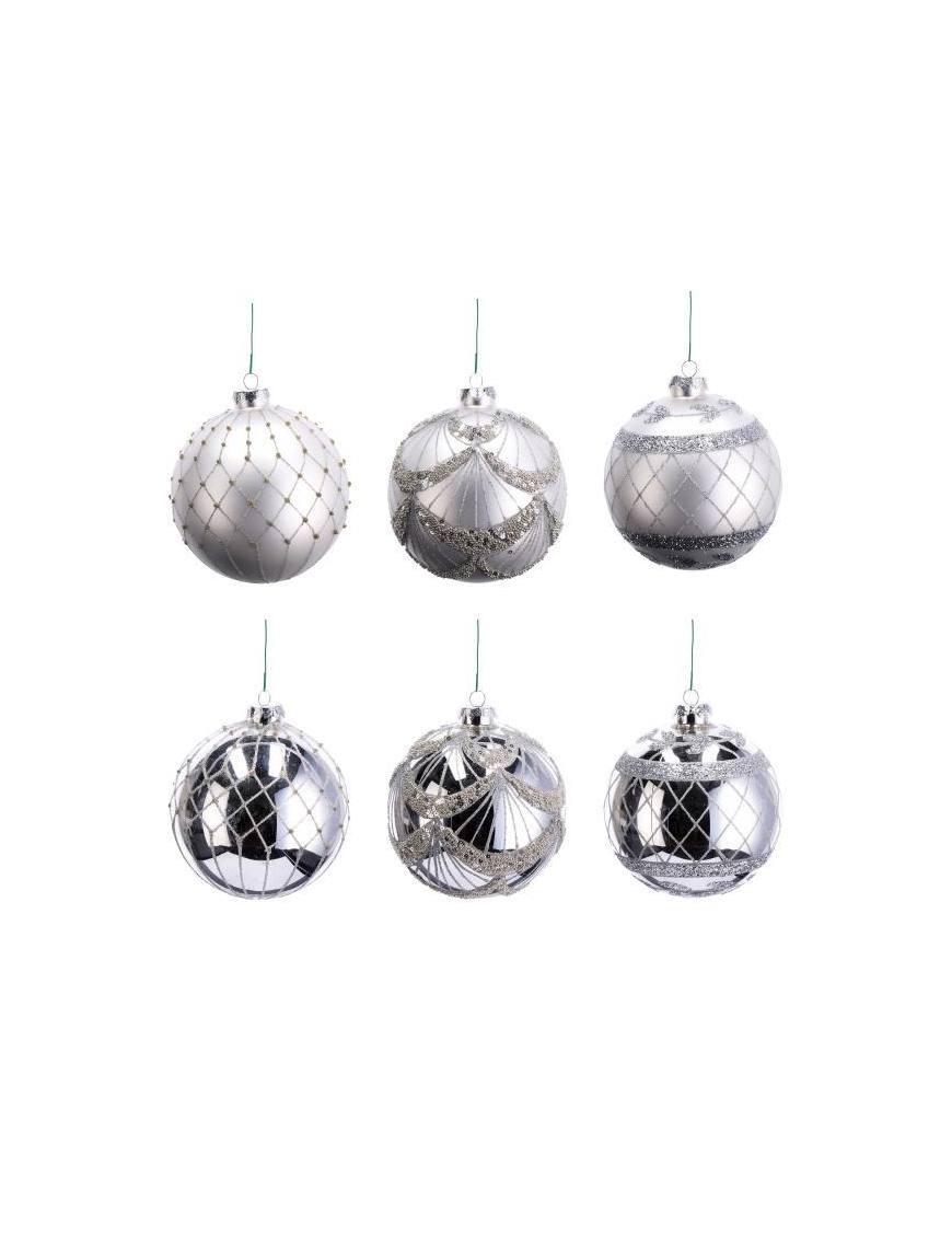 LINEA VETRO SFERA ARGENTO 12cm