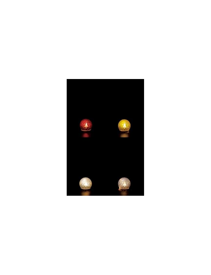 CANDELA A SFERA IN VETRO 10cm 8LED