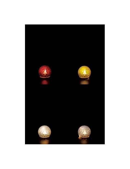 CANDELA A SFERA IN VETRO 10cm 8LED