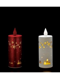GLASS CANDLE 9x24cm 16 LEDs