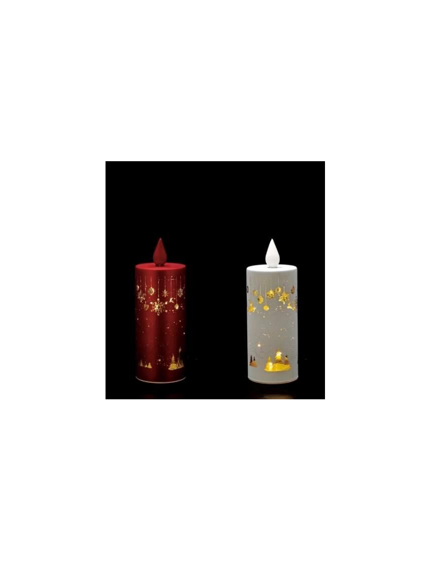 CANDELA IN VETRO 9x24cm 16 LED
