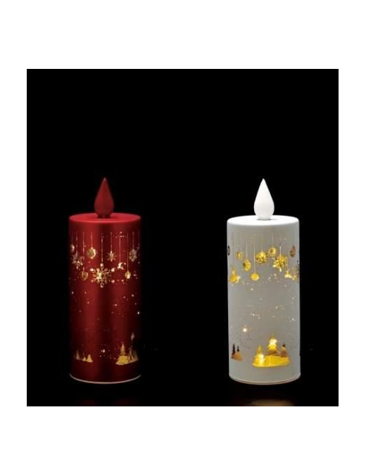 GLASS CANDLE 9x24cm 16 LEDs