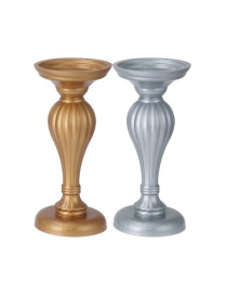GOLD/SILVER CANDLE HOLDER 23cm
