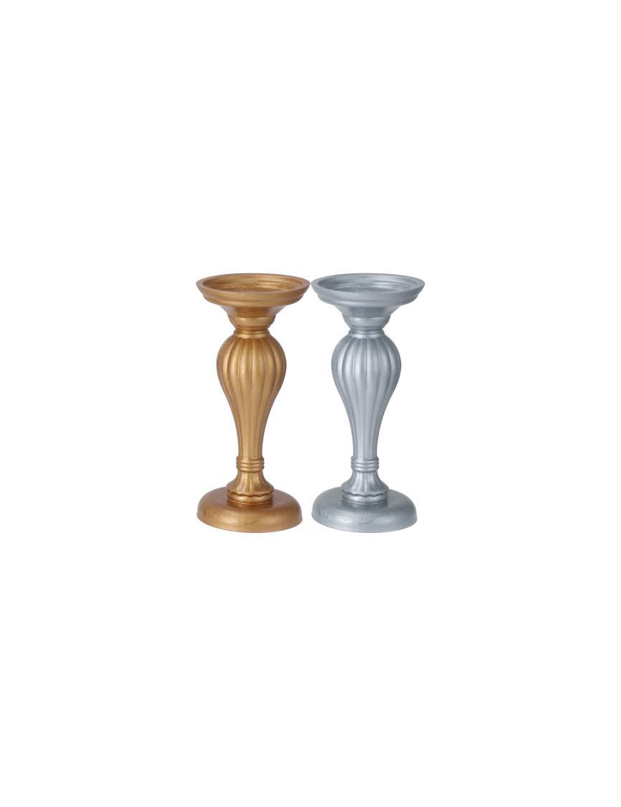 GOLD/SILVER CANDLE HOLDER 23cm