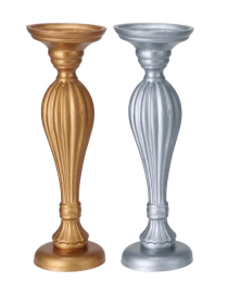 PORTACANDELA ORO/SILVER 34cm