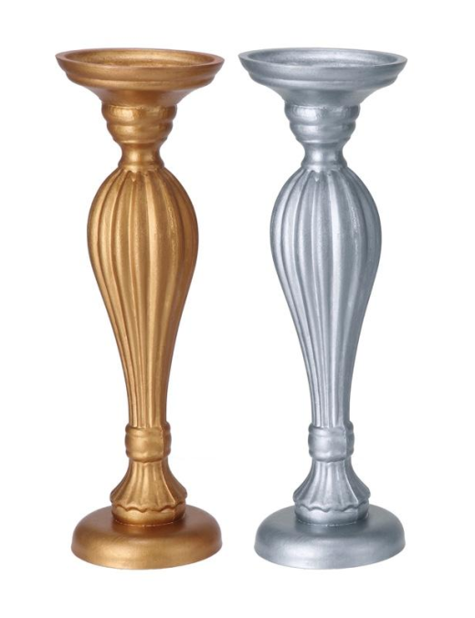 PORTACANDELA ORO/SILVER 34cm