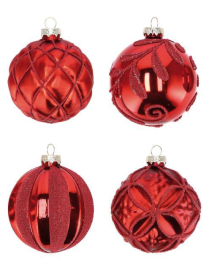 SFERA IN VETRO ROSSO 8cm