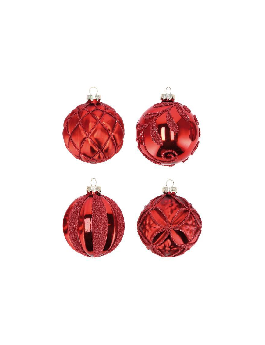 RED GLASS BALL 8cm