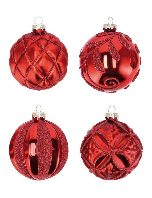 SFERA IN VETRO ROSSO 8cm