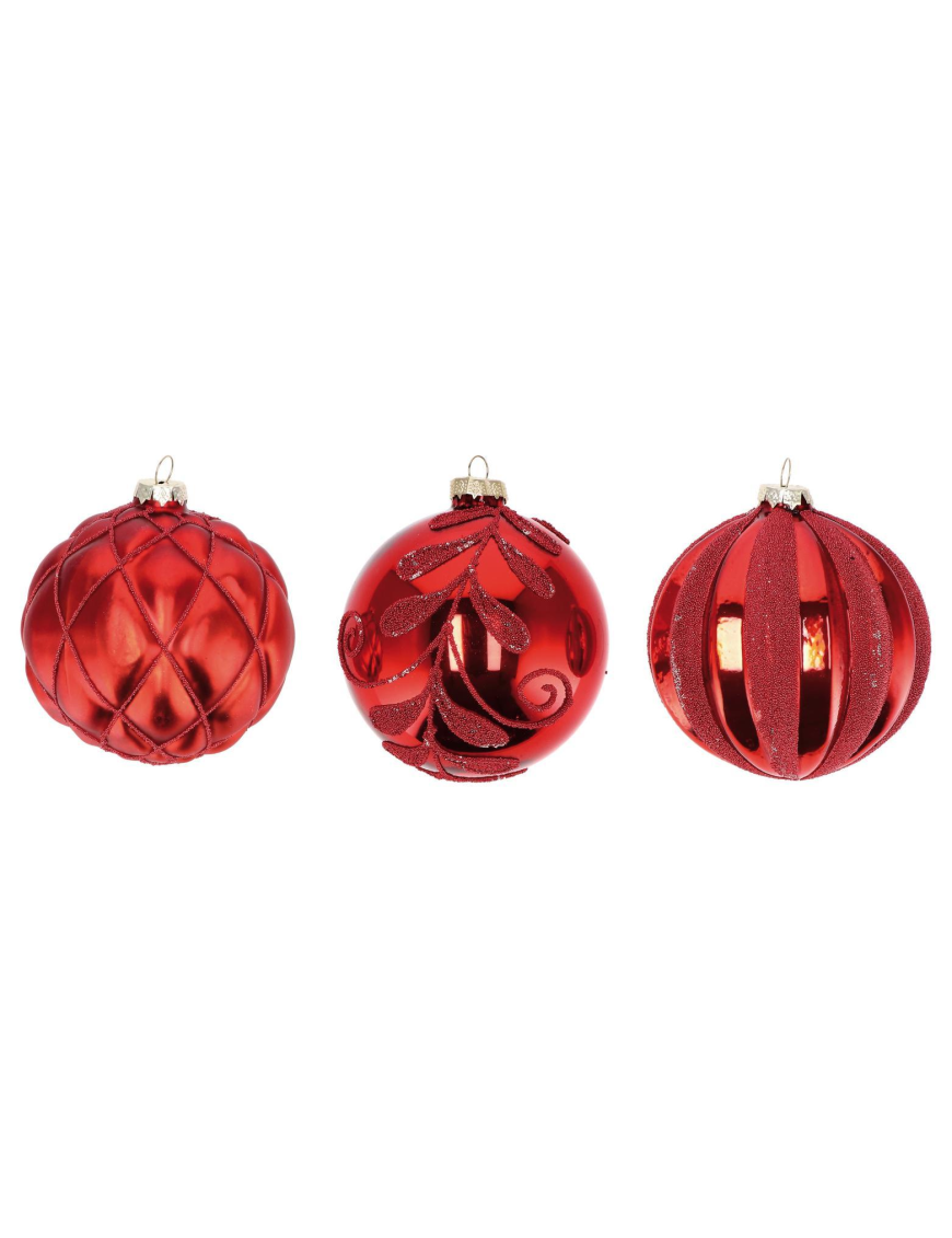 SFERA IN VETRO ROSSO 10cm
