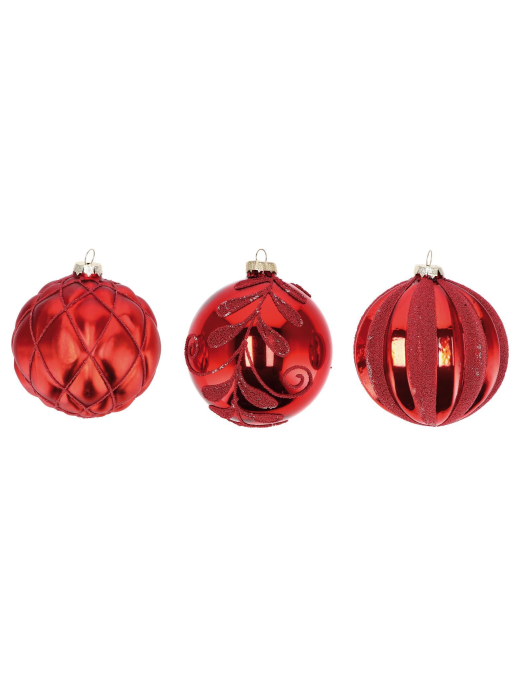 SFERA IN VETRO ROSSO 10cm