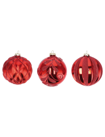 SFERA IN VETRO ROSSO 12cm