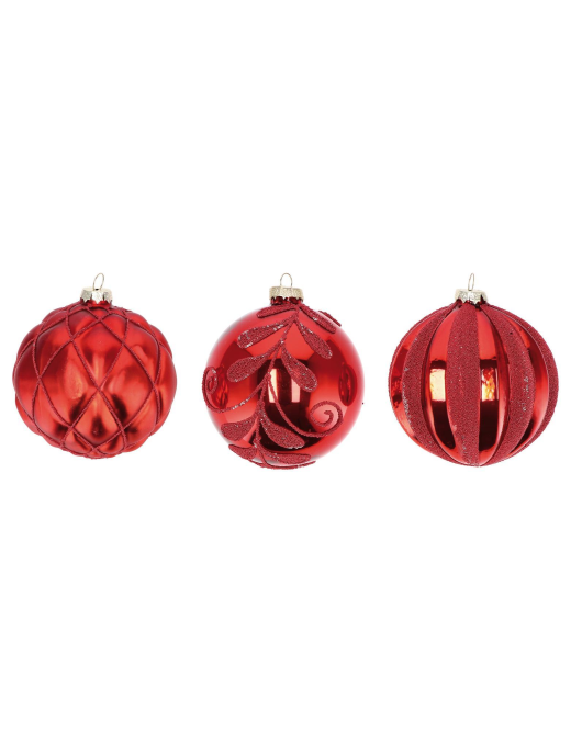 RED GLASS BALL 12cm